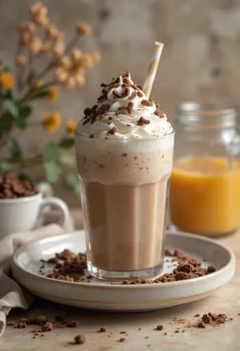 Mézes-csokoládés frappuccino pohárban