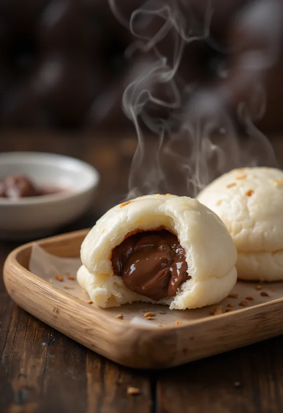 Nutellás bao bun tálalva