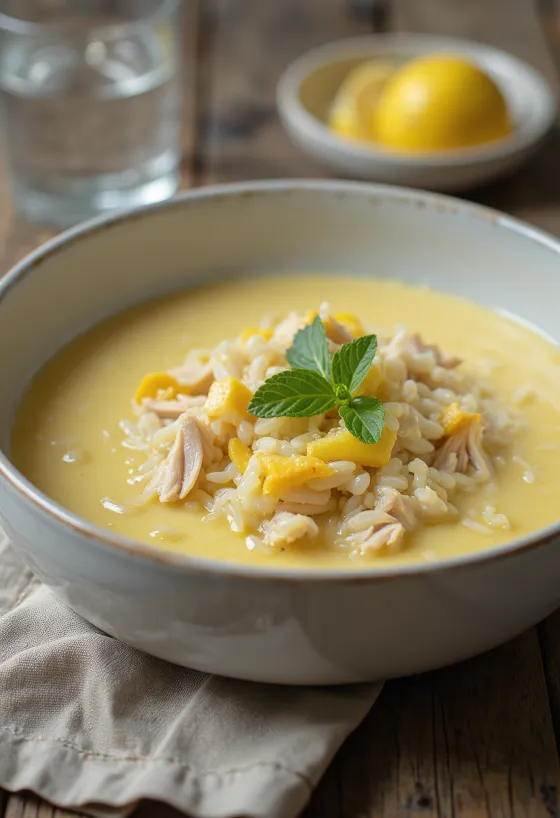 Avgolemono gluténmentes változatban, friss petrezselyemmel tálalva