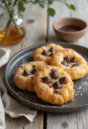 Bannock csokoládé darabokkal, aranybarna, ropogós tészta, olvadt csokidarabokkal