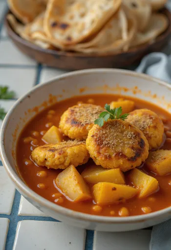 Dhokar dalna garam masalával, chana dal golyókkal és fűszeres olajjal