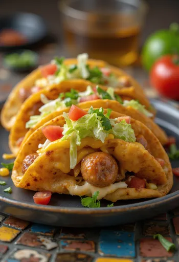 Hot Dog Taco tálalva