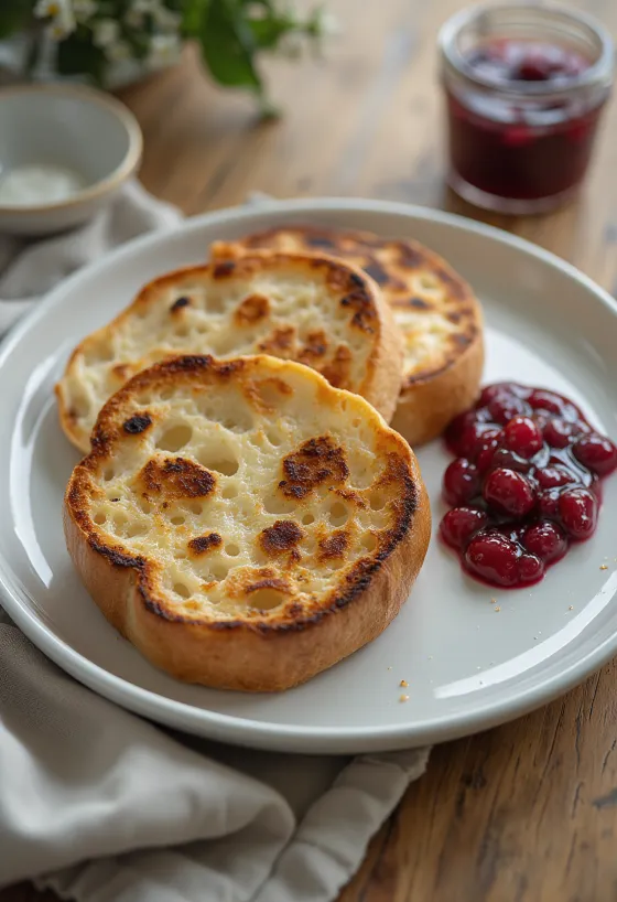 Leipäjuusto áfonyalekvárral, friss mentával tálalva