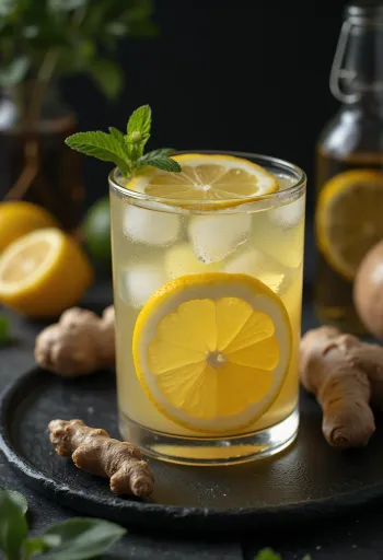 Mézes-gyömbéres limonádé frissen tálalva