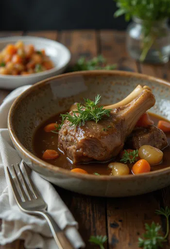 Osso buco babérlevéllel, szaftos borjúszeletek zöldséges mártásban