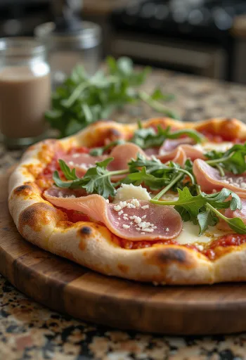 Pizza con Speck e Rucola speck sonkával és friss rukkolával