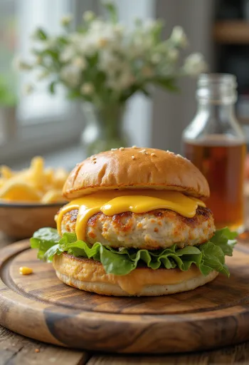 Ranch öntetes csirkés hamburger grillezett csirkével