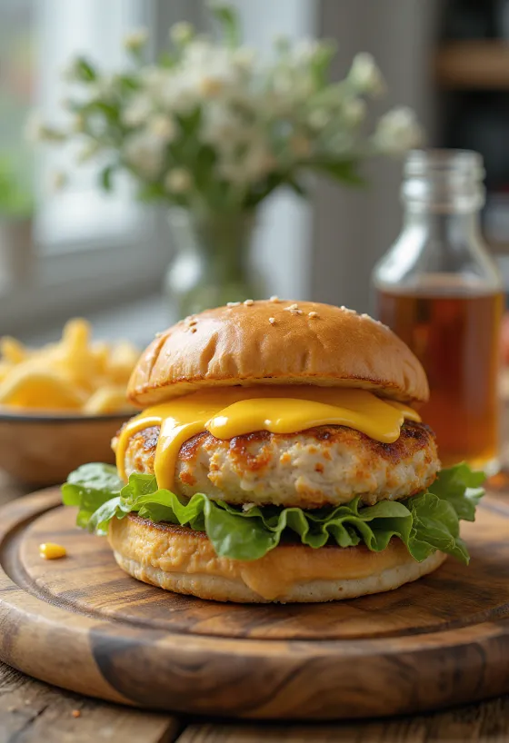 Ranch öntetes csirkés hamburger grillezett csirkével