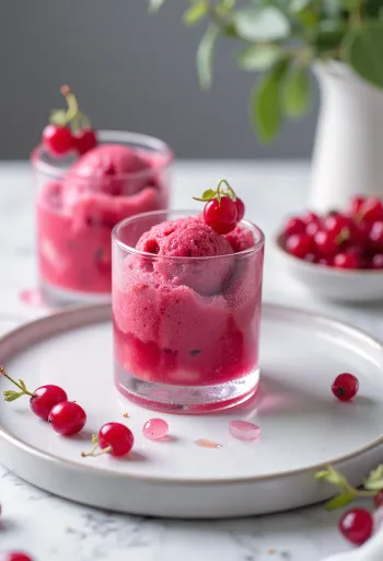 Ribizlis sorbet házi készítésű frissítő desszert