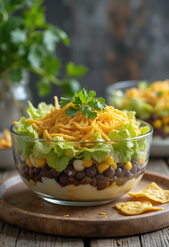 Taco saláta tálalva
