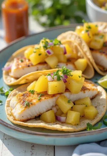 Halas tacos ananász szósszal