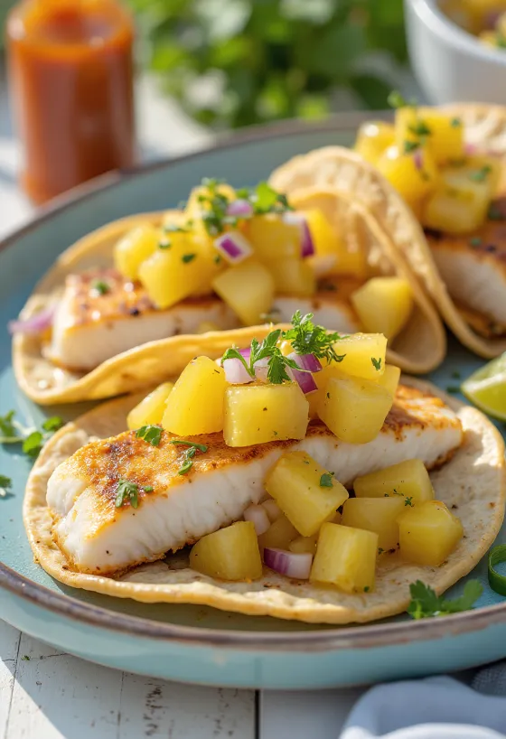 Halas tacos ananász szósszal