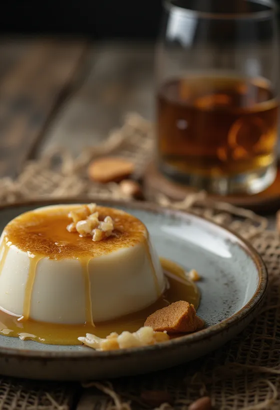 Whiskey-s panna cotta tálalva