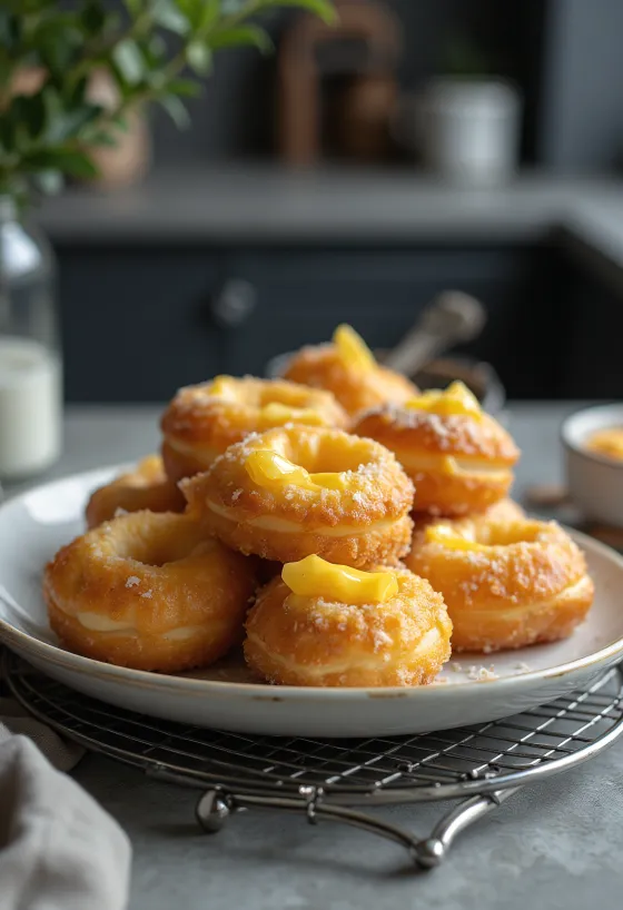 Cheese Doughnut tálalva reszelt sajttal