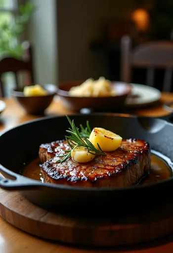 Szaftos keto steak fokhagymás vajjal