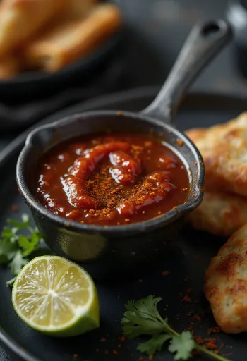 Mézes-citromos tequilás barbecue szósz tálalva