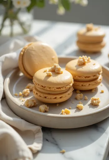 Mogyoróvajas macaron tálalva