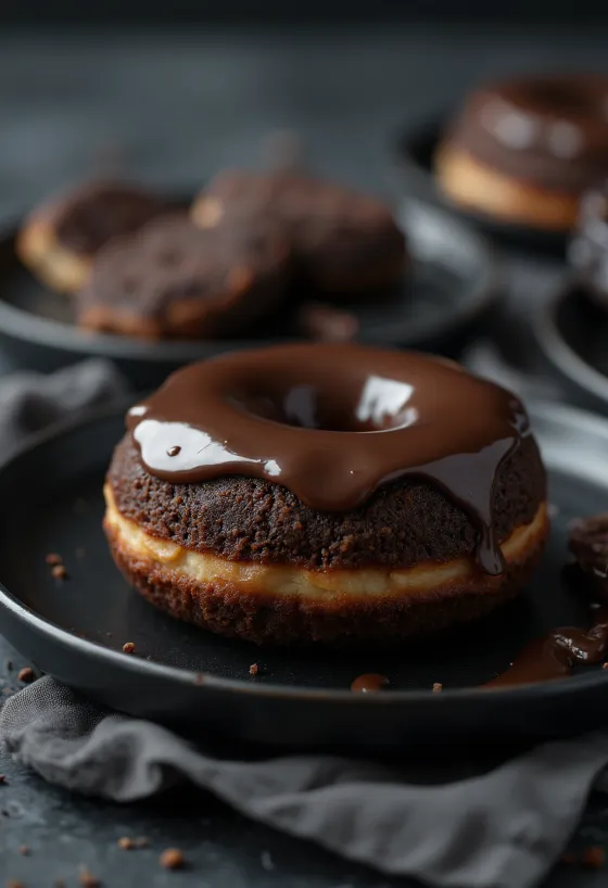 Mud Doughnut tálalva csokoládéval