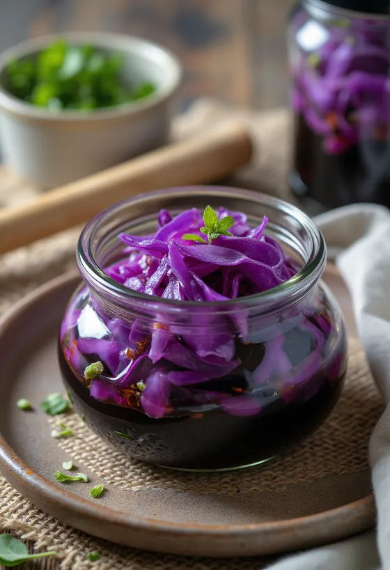 Shiso-zuke shiso levelekben pácolva, szójaszósszal és rizsecettel