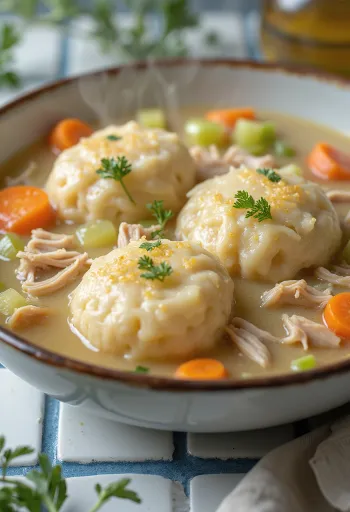 Amerikai csirkés-dumplings tálalva