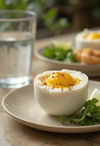 Balut tojás korianderrel, lime levével tálalva