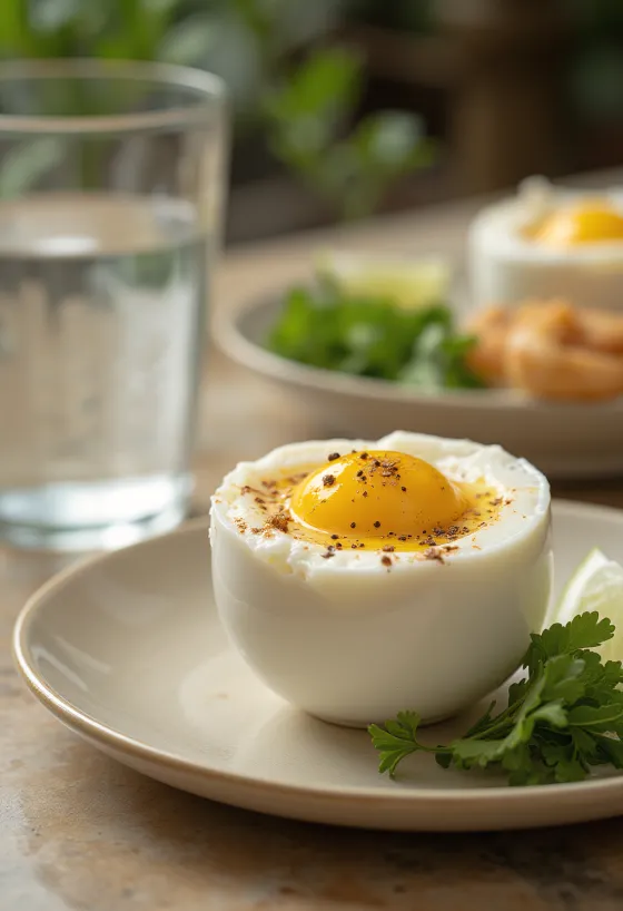 Balut tojás korianderrel, lime levével tálalva