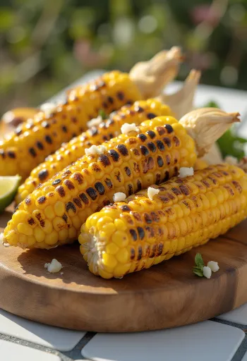 BBQ grillezett kukorica tálalva