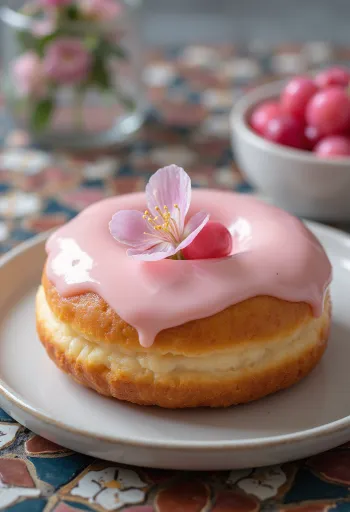 Cherry Blossom Doughnut frissen tálalva