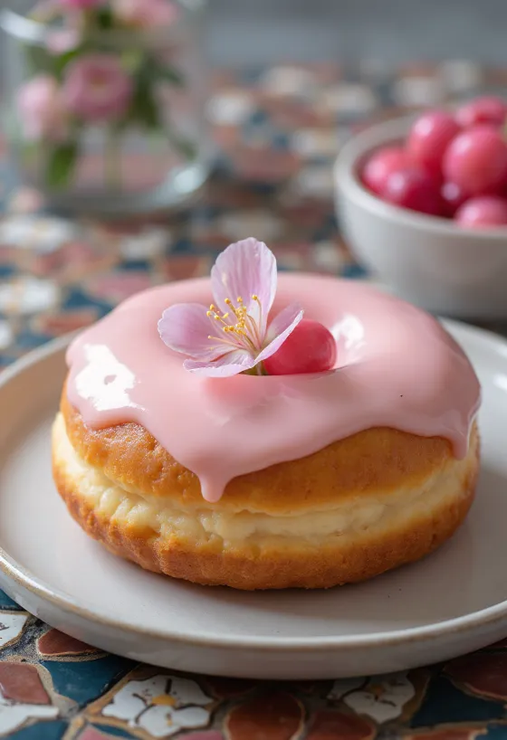 Cherry Blossom Doughnut frissen tálalva
