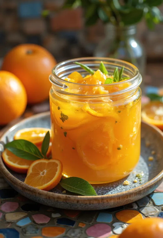 Édes-savanyú narancsos gyömbér chutney tálalva