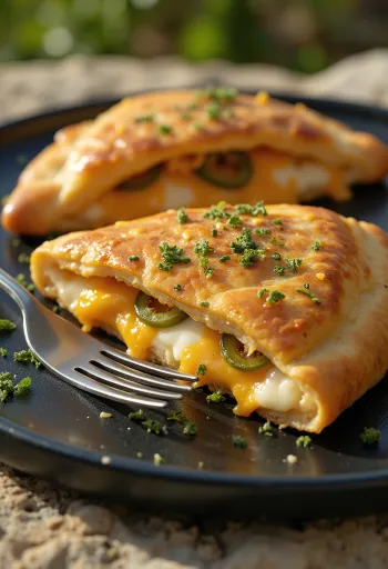 Frissen sült jalapeño-sajtos calzone