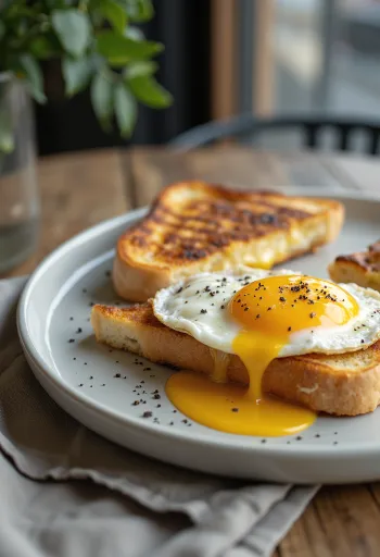 Panini tojással, grillezve, aranybarna kenyérrel