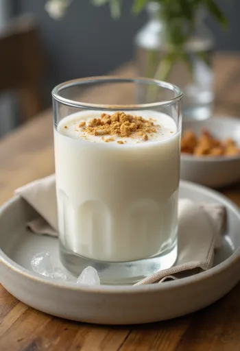 Sós lassi, friss joghurttal, mentával és köménnyel díszítve