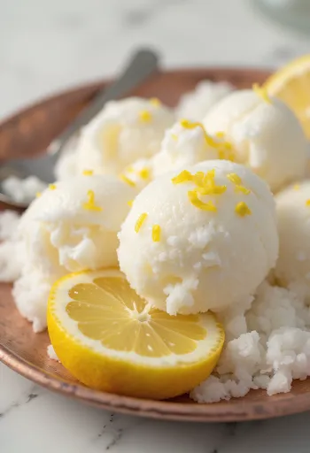 Szicíliai citrom sorbet házi készítésű frissítő desszert