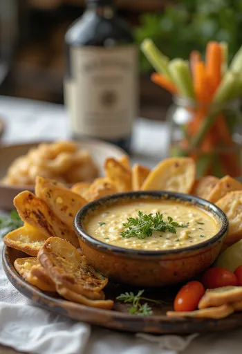 Bagna Cauda vajjal és tejszínnel, friss zöldségekkel tálalva