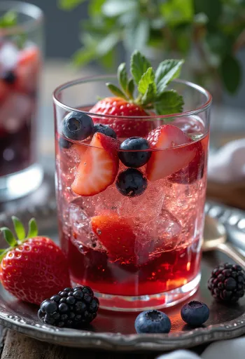 Bogyós gyümölcsös cider frissen tálalva