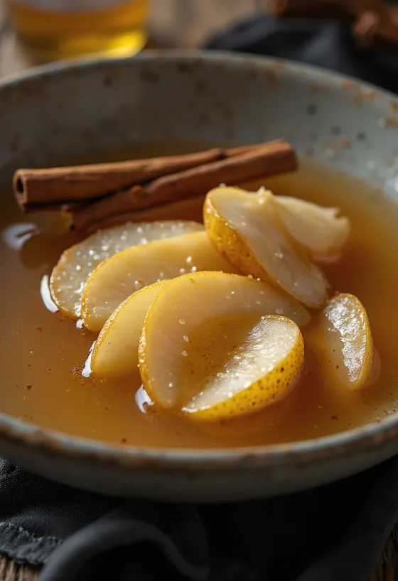 Fahéjas-körtés cider friss körtével és fahéjrúddal