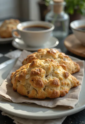 Kávés zabos scone tálalva