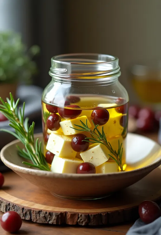 Pácolt feta és olívabogyó