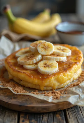Martabak manis banánnal tálalva