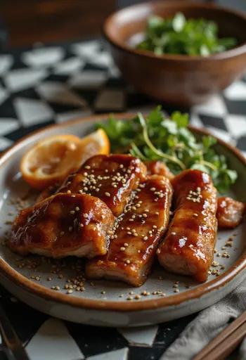 Mézes Galbi, koreai marhahús pácban, szezámmaggal