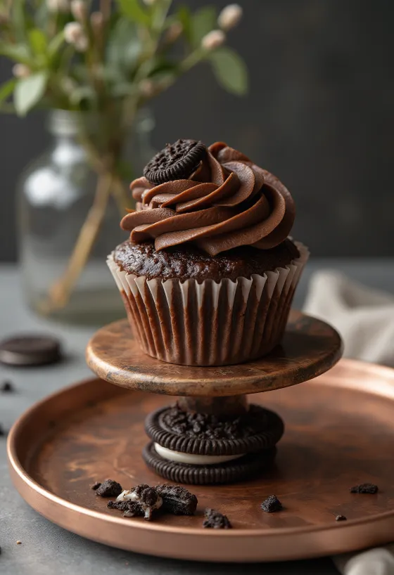 Frissen sült Oreo töltött cupcake
