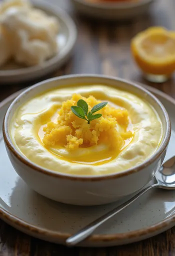 Gyömbéres joghurt poharakban tálalva, halvány krémszínű ital formájában