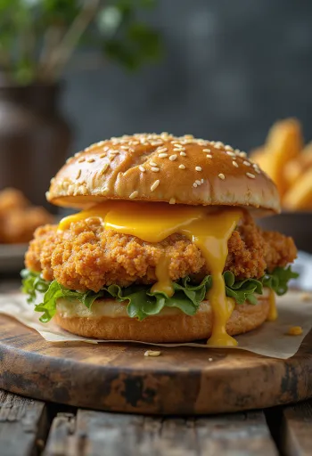 Rántott csirkés hamburger ropogós panírral