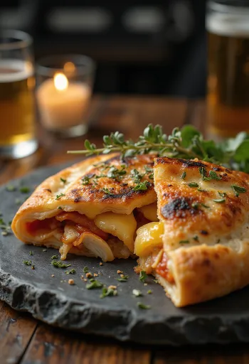 Frissen sült roston sült csirkés calzone
