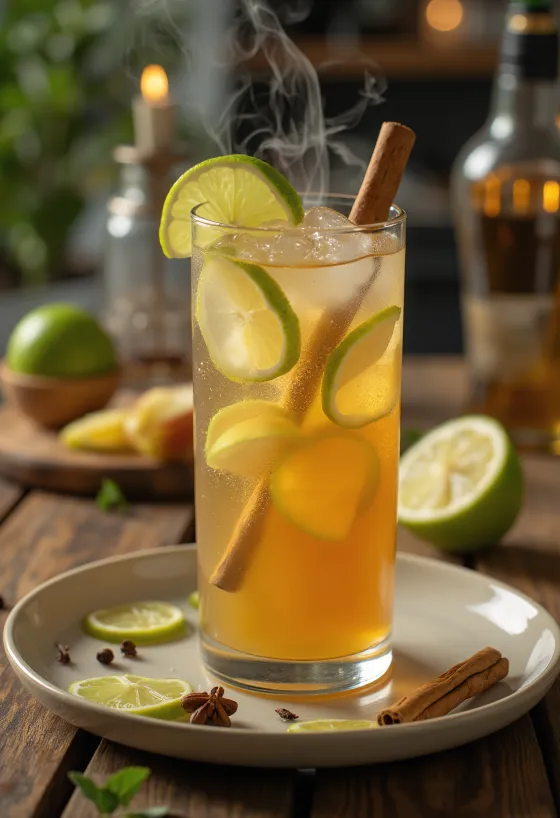 Almás-lime-os alkoholmentes cider bögrében