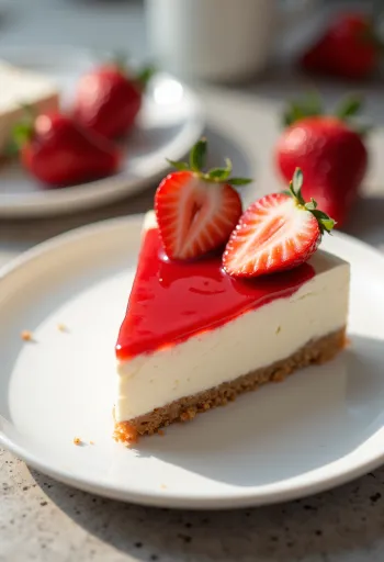 Keto epres sajttorta szelet