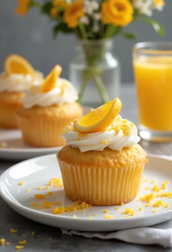Narancsos cupcake tálalva