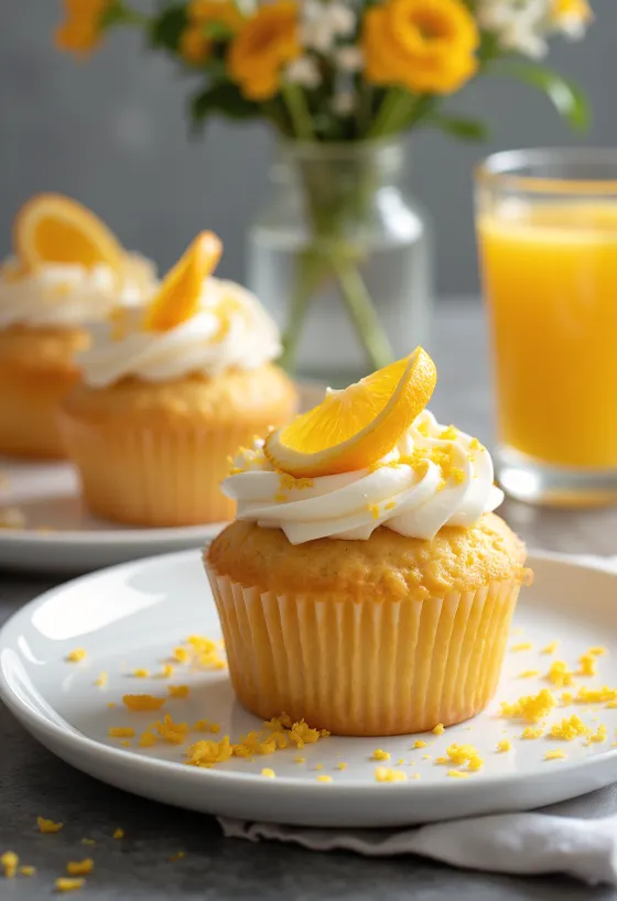Narancsos cupcake tálalva