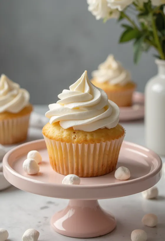 Frissen sült pillecukros cupcake
